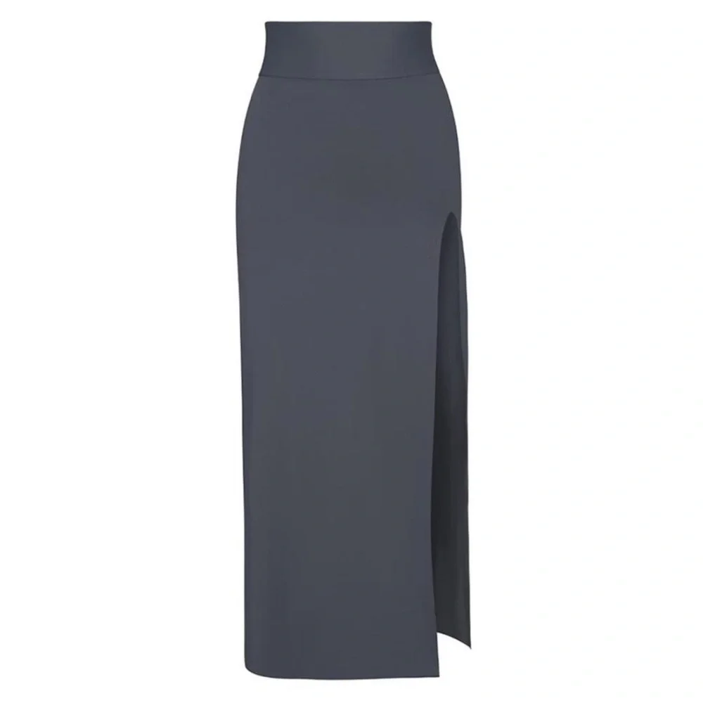 SKIMS Swim Shaping Long Maxi Skirt w/ Slit | Color: Gunmetal | NEW/NWT!! 🩶🩶🩶